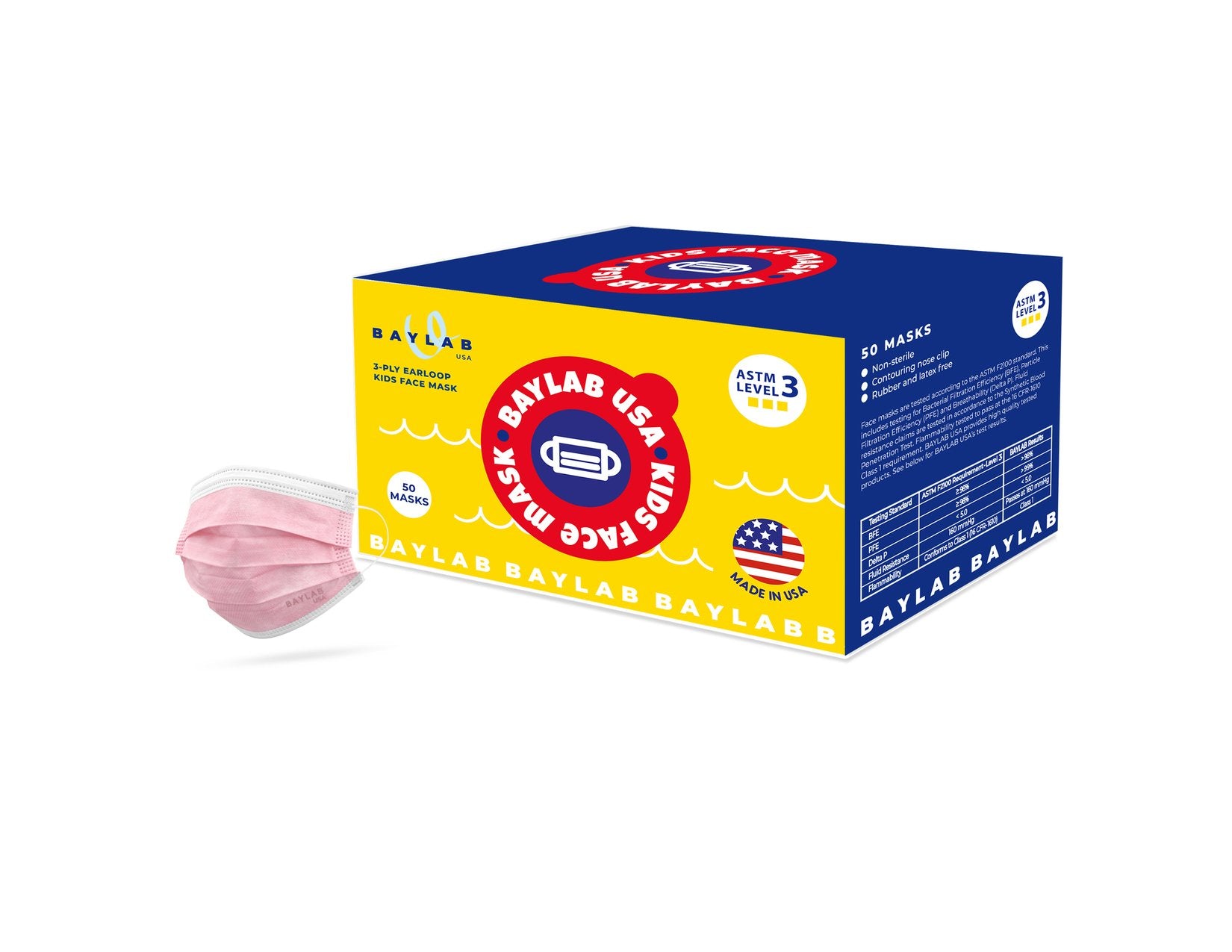 Face Mask - Kids ASTM Level 3 (50 Masks)
